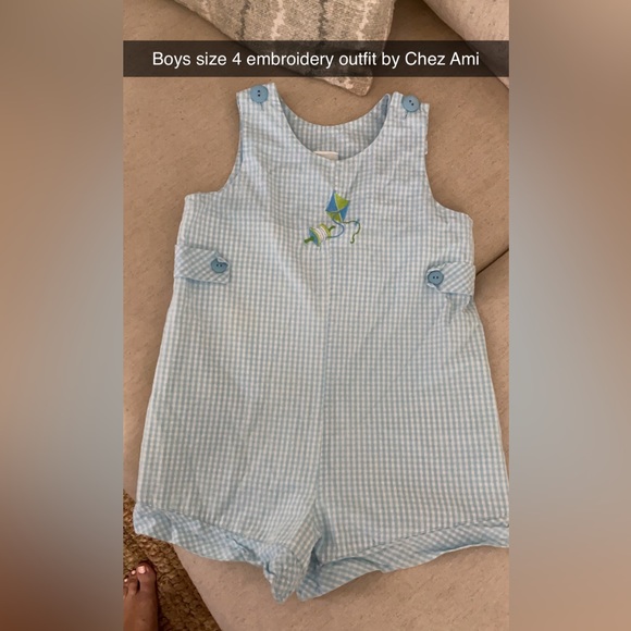 GUC Boys sz. 4 embroidered outfit by Chez Ami - Picture 1 of 2